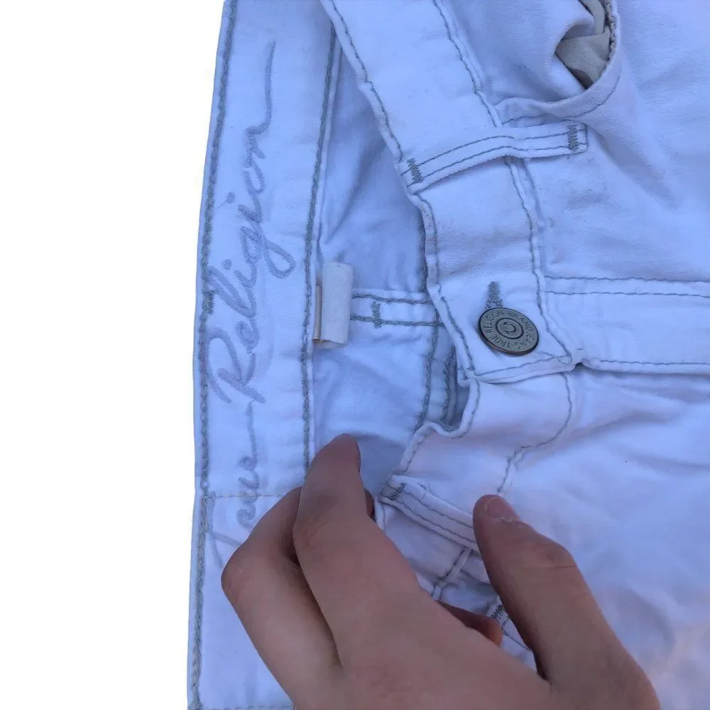 TRUE Religion Jeans Size 26 White - Picture 3 of 10